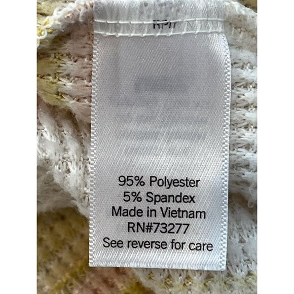 SO Top Womens Small Shirt Waffle Knit Fall Mock Neck Zip Tan Orange Striped - Picture 9 of 14